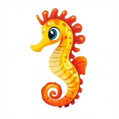 Wall Mural - vector graphic of a cute seahorse