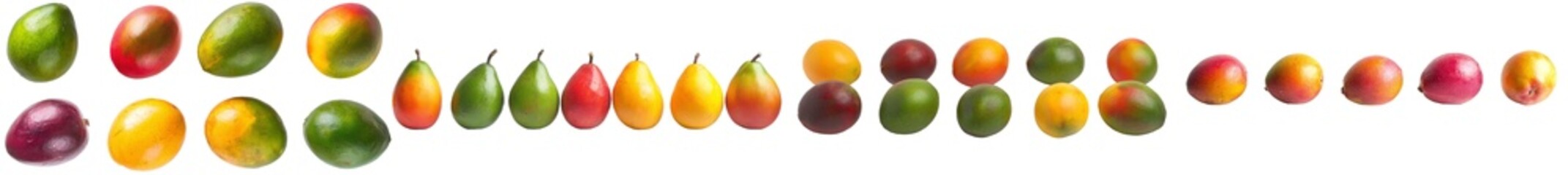Poster - On a transparency background, ripe orange mangoes stand out against a vibrant orange background