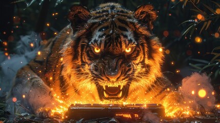 Aufkleber - Fiery Tiger.