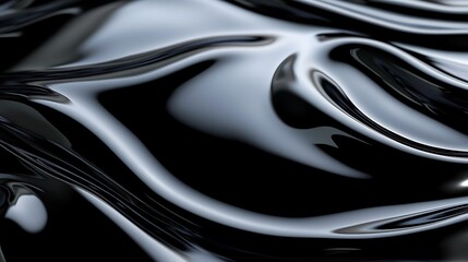 Wall Mural - Abstract Black Liquid Swirls