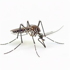 Close-up of a mosquito on a white background 