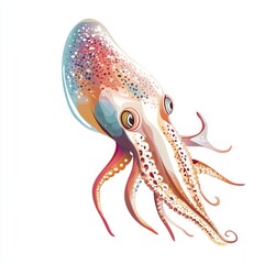 Wall Mural - vector graphic of a squid