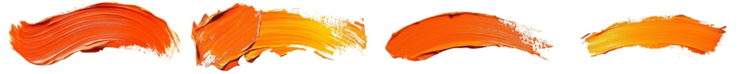 Poster - Isolated orange yellow brush stroke. Abstract orange watercolor brush stroke.