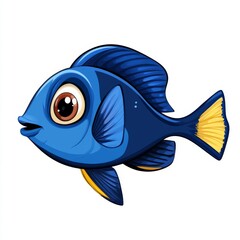 Wall Mural - vector graphic of a blue tang fish