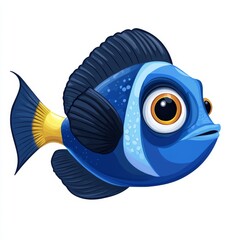 Wall Mural - vector graphic of a blue tang fish