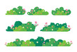 © santima.studio - Green bush blossom. grass bush vector illustration