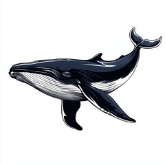 Wall Mural - vector graphic of a whale