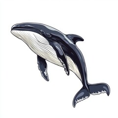 Wall Mural - vector graphic of a whale
