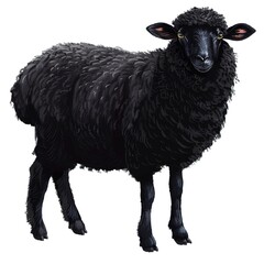 Sticker - black sheep on a transparant background