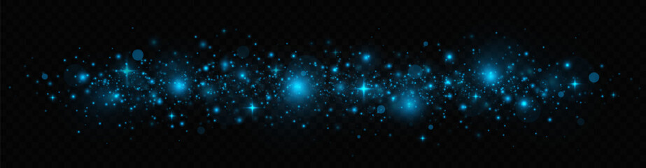 Wall Mural - shining dust of sparks and stars with lighting effect. glittering bokeh lights is isolated on a tran