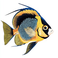 Wall Mural - vector graphic of an emperor angle-fish