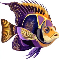 Wall Mural - vector graphic of an emperor angle-fish