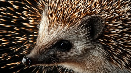 Wall Mural - Close-up of a Hedgehog's Face and Spines