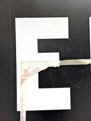 Written Wording in Distressed State Typography Found Letter E Ransom Note