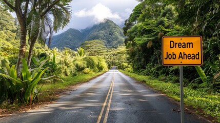 Wall Mural - A road with a sign that says 