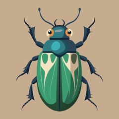 macro vector ilustartion of beetle insect 