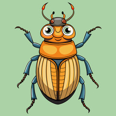 macro vector ilustartion of beetle insect 