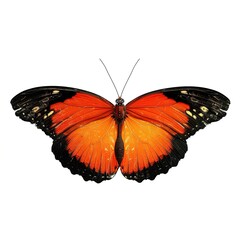 Canvas Print - A large orange butterfly with black wings. 