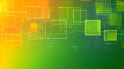 Poster - Colorful abstract design featuring overlapping geometric shapes and vibrant gradients in yellow and green