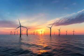 Canvas Print - Offshore wind farm, alternative energy