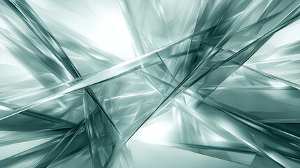 Poster - Abstract composition of translucent glass shards creating a dynamic visual effect in soft light
