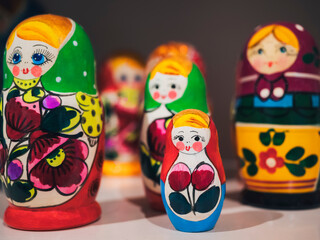 Russian dolls Colorful Craft painted dolls souvenir shop