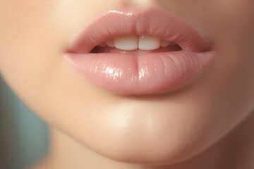 Canvas Print - Woman wearing pink lip gloss