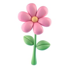 Canvas Print - Glossy pink flower illustration