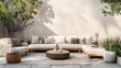 © Katty - A serene outdoor patio with plush seating and neutral decor, creating a calm and relaxing atmosphere.