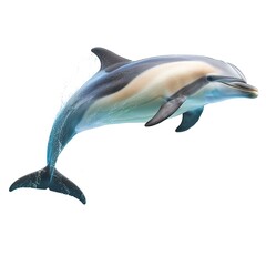 Majestic Dolphin Jumping Isolated on Transparent Background isolated on white background 