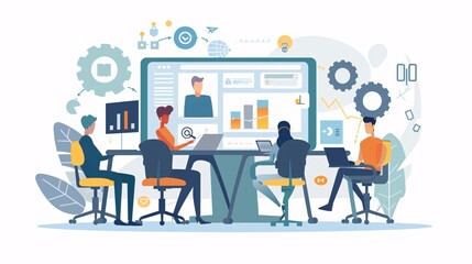 Poster - Teamwork Collaboration Business Meeting People Analytics Data