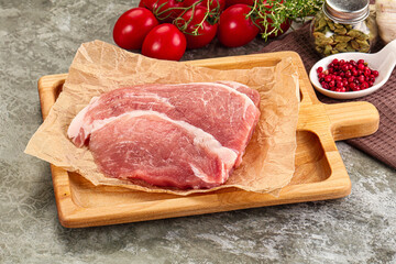 Sticker - Raw pork steak for cooking