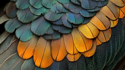 Poster - Close-Up of Vividly Colored Bird Feathers