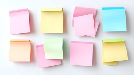 Colorful Sticky Notes on White Background