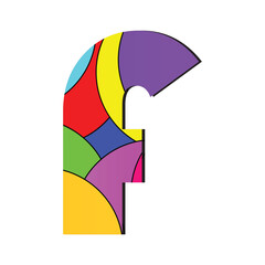 Letter F logo vector art. Abstract colorful letter 