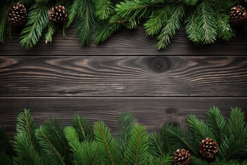 Wall Mural - Pine tree branches backgrounds christmas plant.