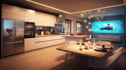 Sticker - Modern Kitchen and Living Room Interior Design