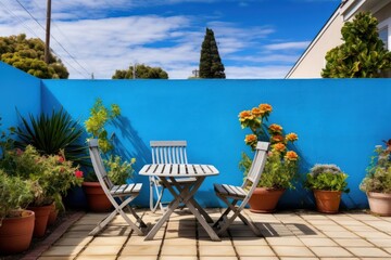 Canvas Print - Backyard architecture furniture outdoors.