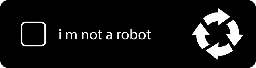Poster - I m not a robot checkbox icon in Black flat style. Concept technology human check verification hands, close up, ai. Vector illustration for website and mobile app isolated on transparent background.