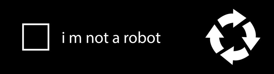 Poster - I m not a robot checkbox icon in Black flat style. Concept technology human check verification hands, close up, ai. Vector illustration for website and mobile app isolated on transparent background.