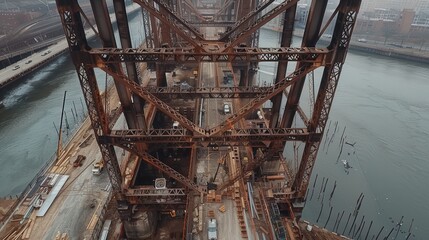 Wall Mural - Marvel at the view of a bridge under construction.