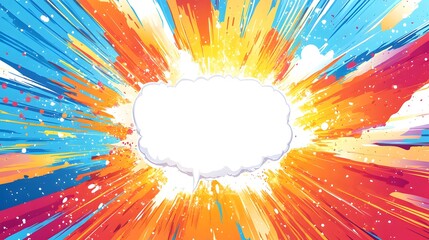 Wall Mural - abstract colorful explosion background with speech bubble