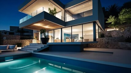 Poster - new contemporary villa with pool