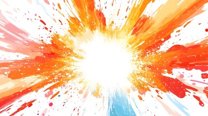 Wall Mural - abstract colorful explosion with white center