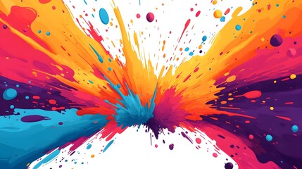 Wall Mural - abstract colorful paint splashes explosion background