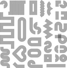 Line geometric arch and circle abstract shapes, retro elements for web, vintage. Brutalist, Contemporary mid century line design. Trendy vector geometric shapes collection.