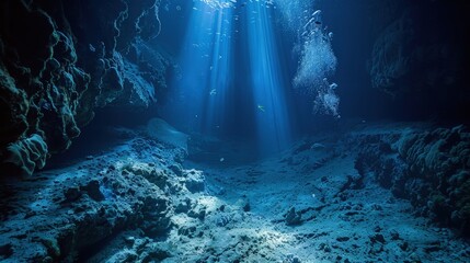 Wall Mural - oceanic trenches, such as the mariana trench, are the deepest parts of the ocean and feature extreme