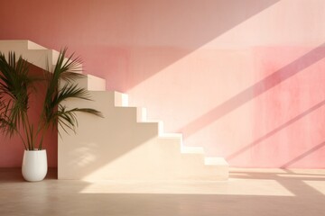 Wall Mural - Tropical architecture staircase building.