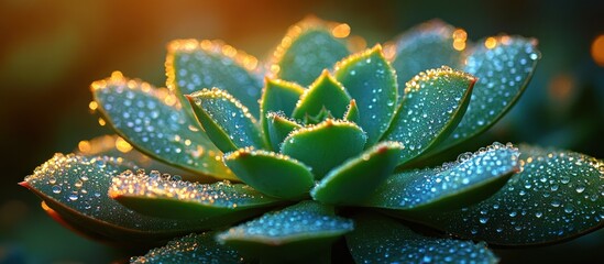 Wall Mural - Dew Drops on Succulent Plant