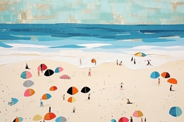 Sticker - Beach backgrounds painting outdoors.